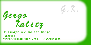 gergo kalitz business card